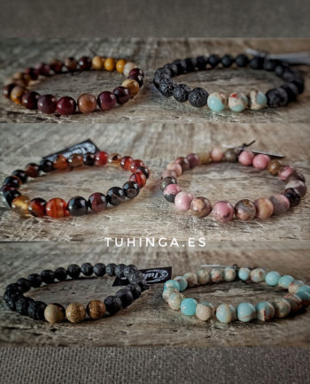 pulseras de lava y piedras naturales