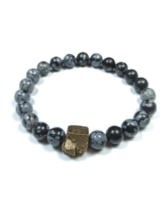 pulsera de obsidiana nevada y pirita